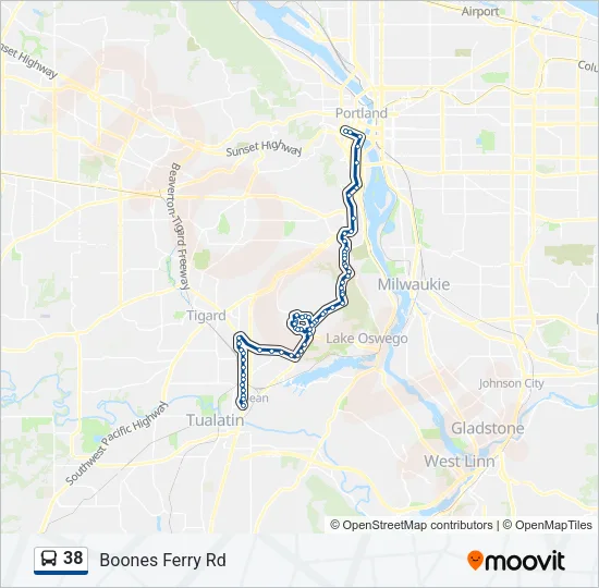 38 Bus Line Map