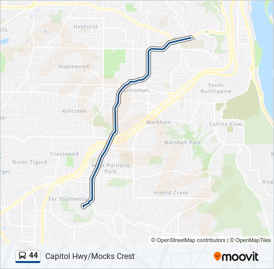 44 bus Line Map