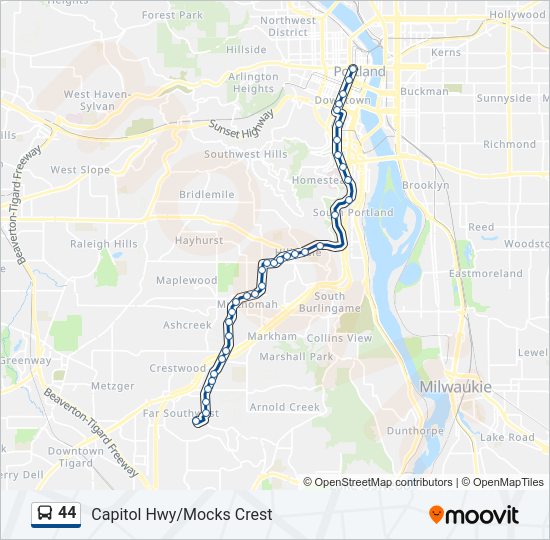 44 Bus Line Map