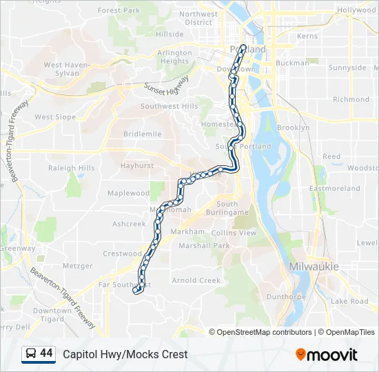 44 Bus Line Map