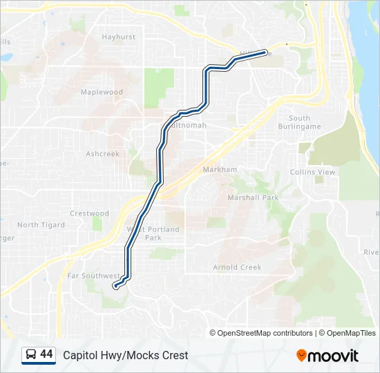 44 Bus Line Map