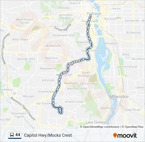44 Bus Line Map