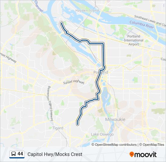 44 Bus Line Map