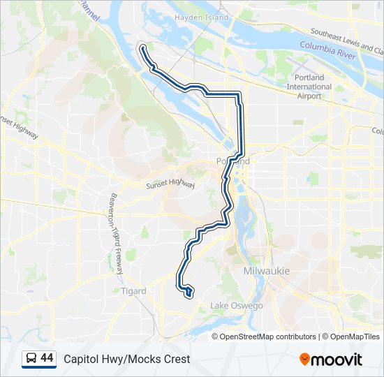 44 Bus Line Map