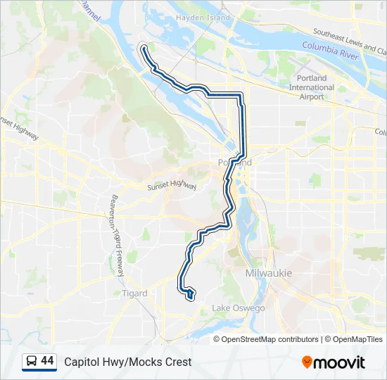 44 Bus Line Map