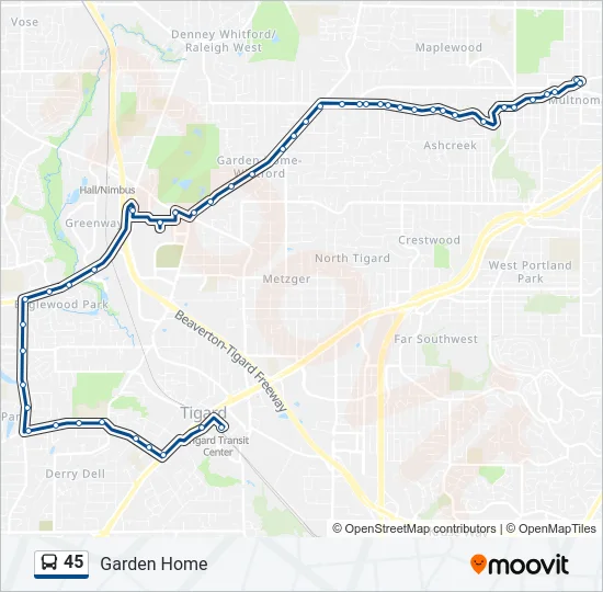 45 Bus Line Map