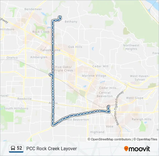 52 Bus Line Map