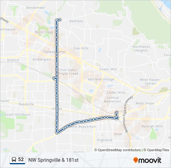 52 Bus Line Map