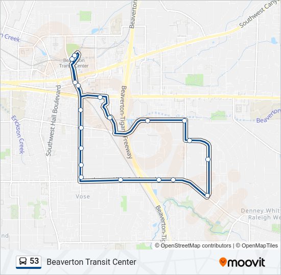 53 bus Line Map