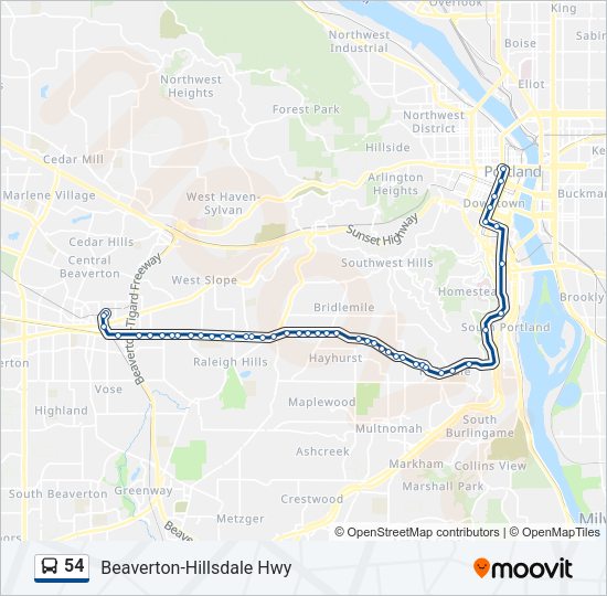 54 Bus Line Map