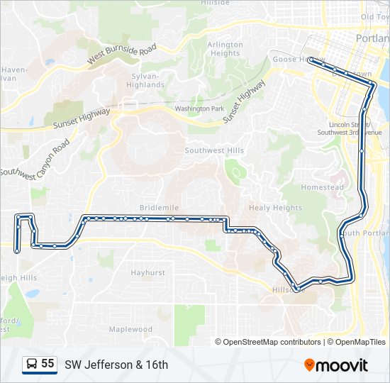 55 Bus Line Map