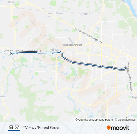 57 bus Line Map