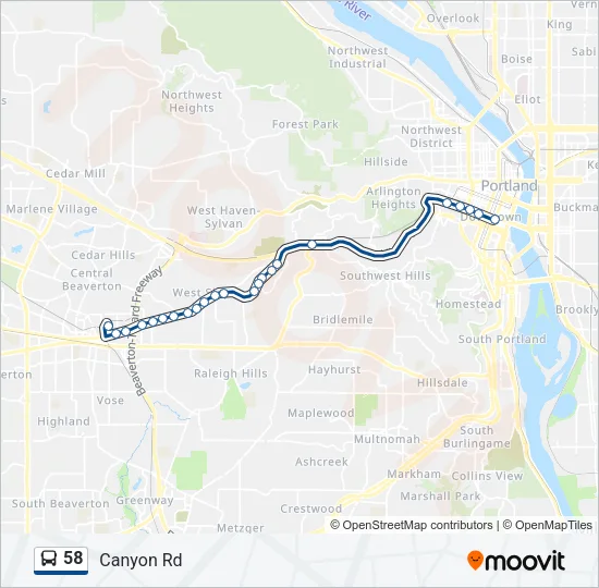 58 Bus Line Map