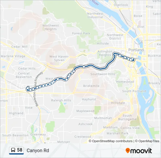 58 Bus Line Map