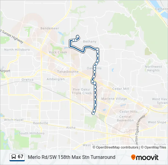 67 Bus Line Map