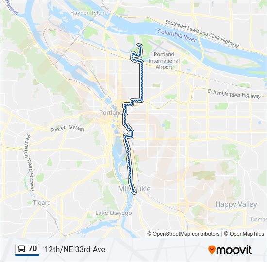 70 Bus Line Map