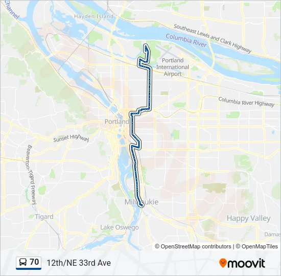 70 Bus Line Map