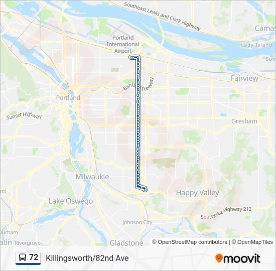 72 Bus Line Map