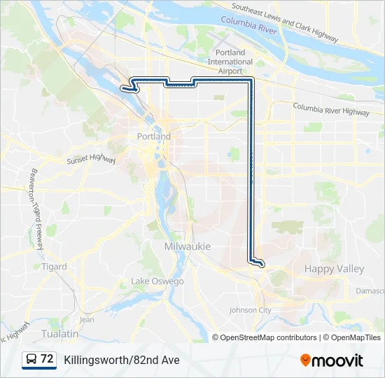 72 Bus Line Map