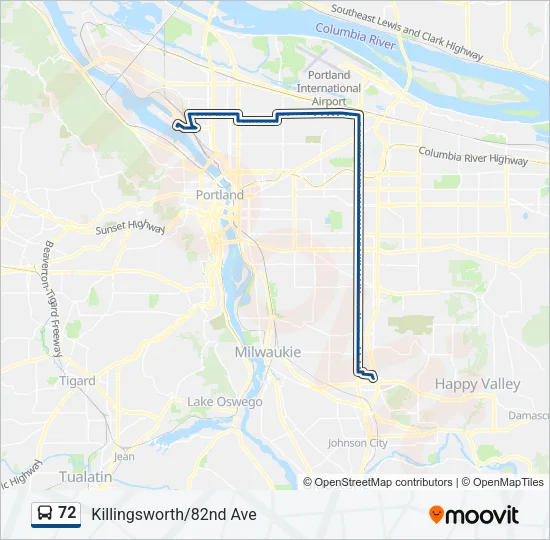 72 Bus Line Map