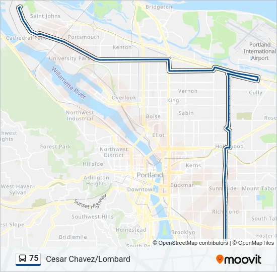 75 Bus Line Map