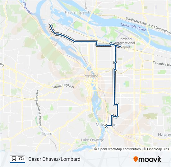 75 Bus Line Map