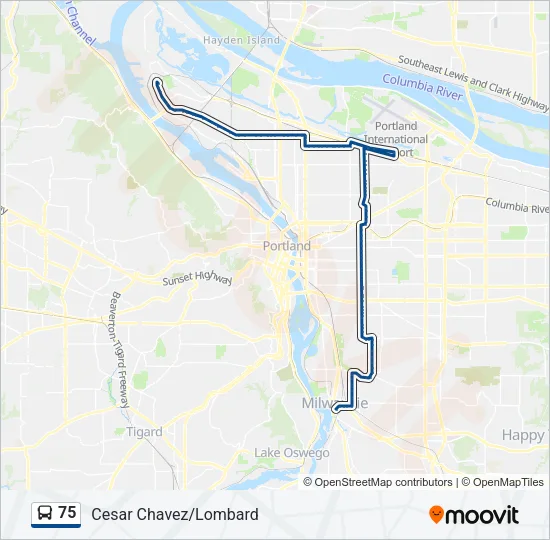 75 Bus Line Map