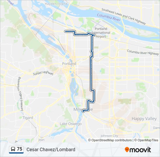 75 bus Line Map