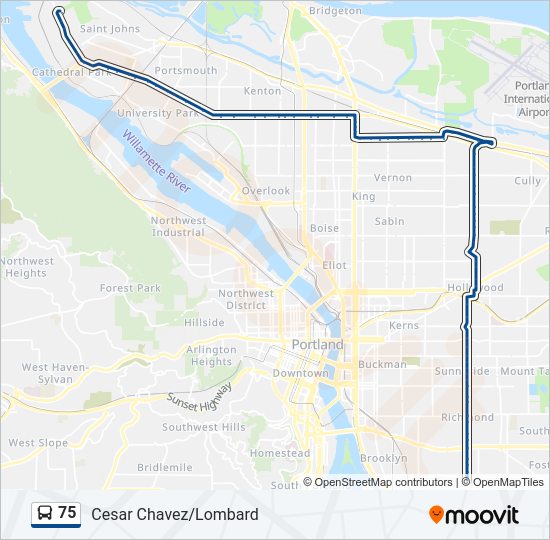 75 Bus Line Map