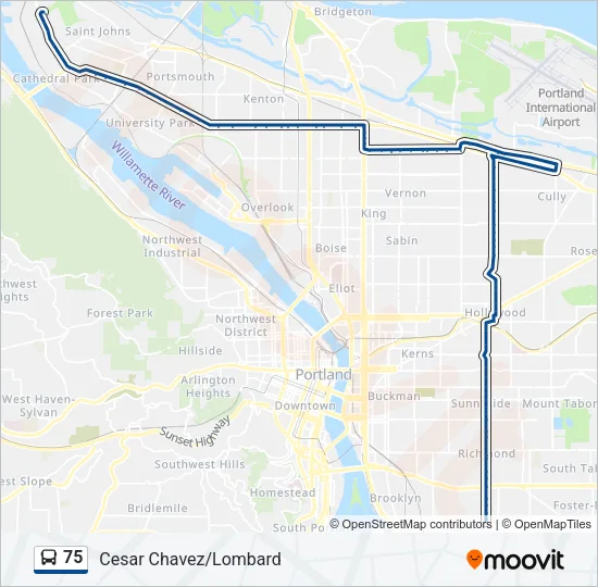 75 Bus Line Map