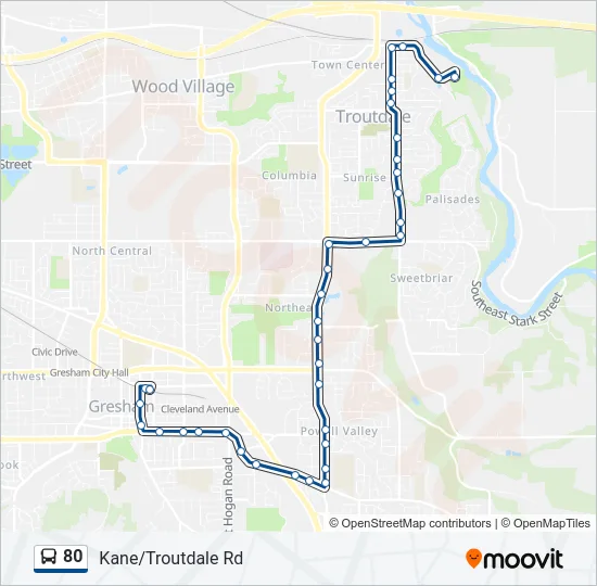 80 Bus Line Map