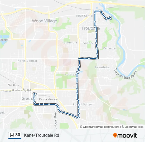 80 Bus Line Map