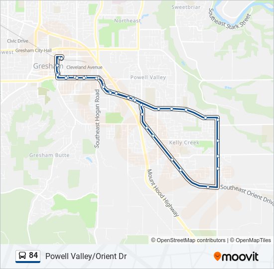 Map Of Interstate 84 Near Gresham