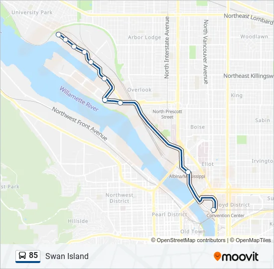 85 Bus Line Map