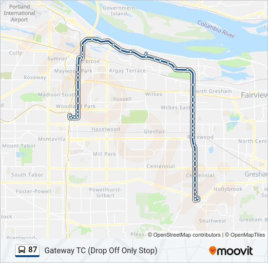 87 bus Line Map