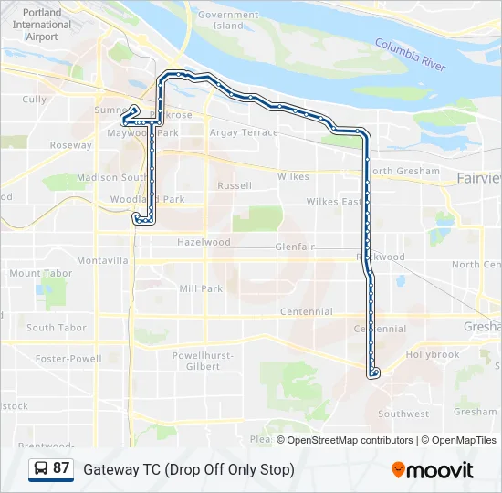 87 Bus Line Map