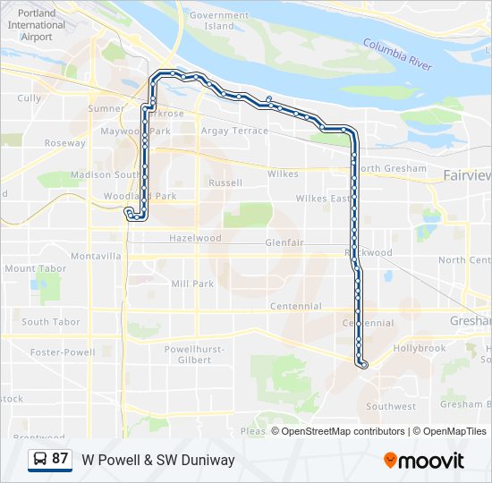 87 Bus Line Map