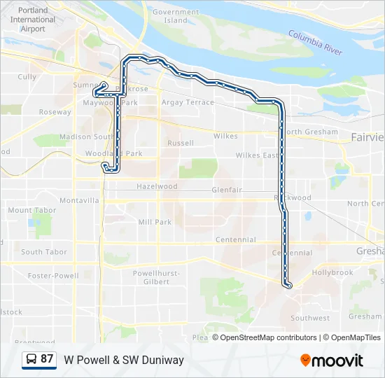 87 Bus Line Map