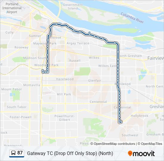 87 bus Line Map