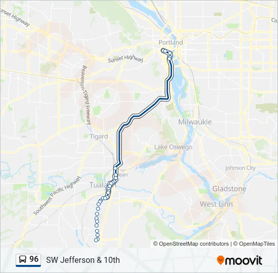 96 Bus Line Map