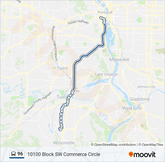 96 Bus Line Map