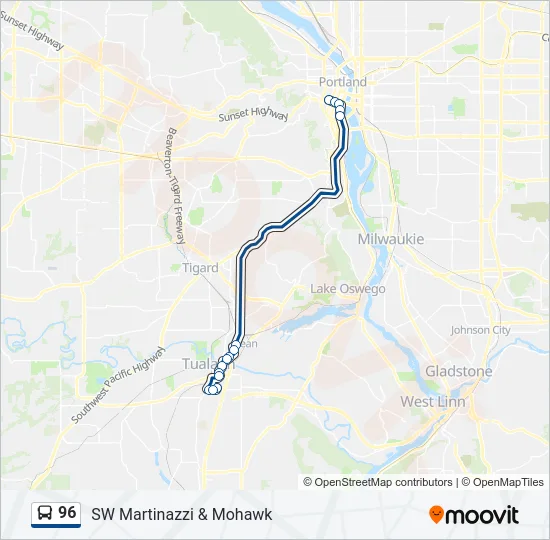 96 Bus Line Map