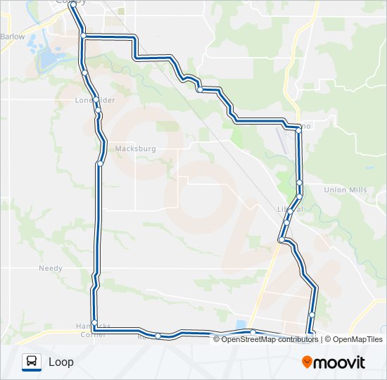 MOLALLA TO CANBY bus Line Map