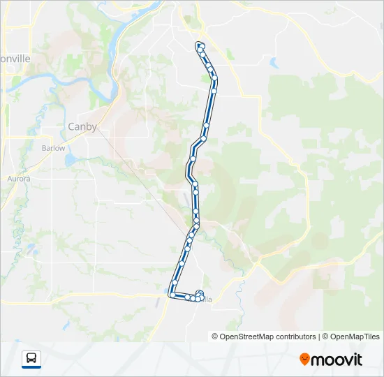 MOLALLA TO CLACKAMAS COMMUNITY COLLEGE Bus Line Map