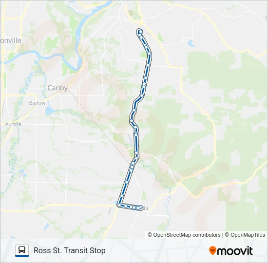 MOLALLA TO CLACKAMAS COMMUNITY COLLEGE Bus Line Map