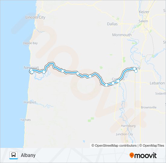 COAST TO VALLEY EXPRESS bus Line Map