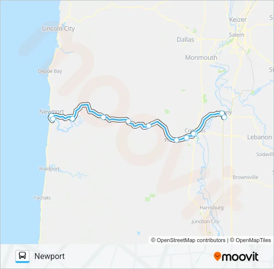 COAST TO VALLEY EXPRESS Bus Line Map