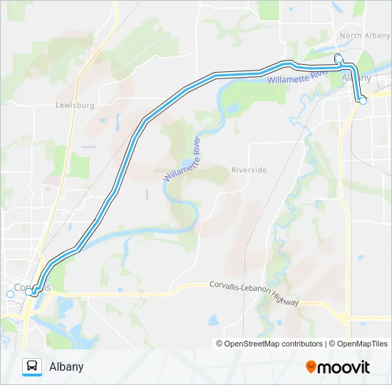 COAST TO VALLEY EXPRESS Bus Line Map