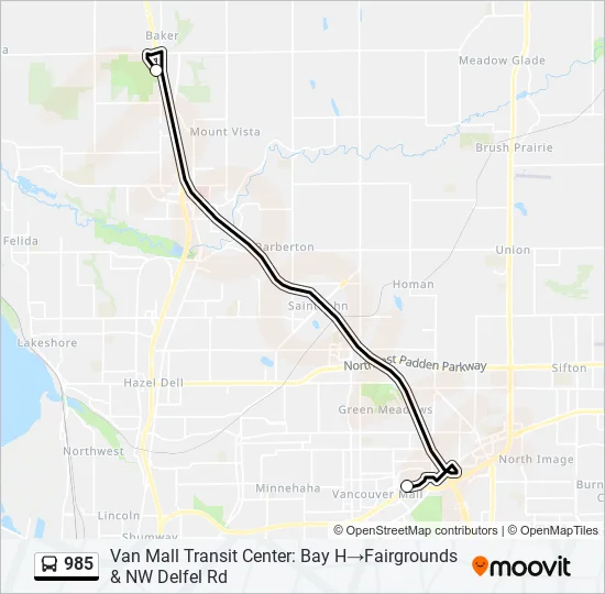 985 Bus Line Map