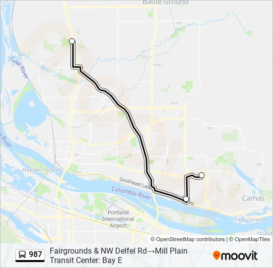 987 Bus Line Map